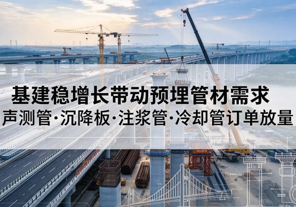 恩平基建稳增长带动预埋监测管材需求，声测管、沉降板、注浆管订单持续放量
